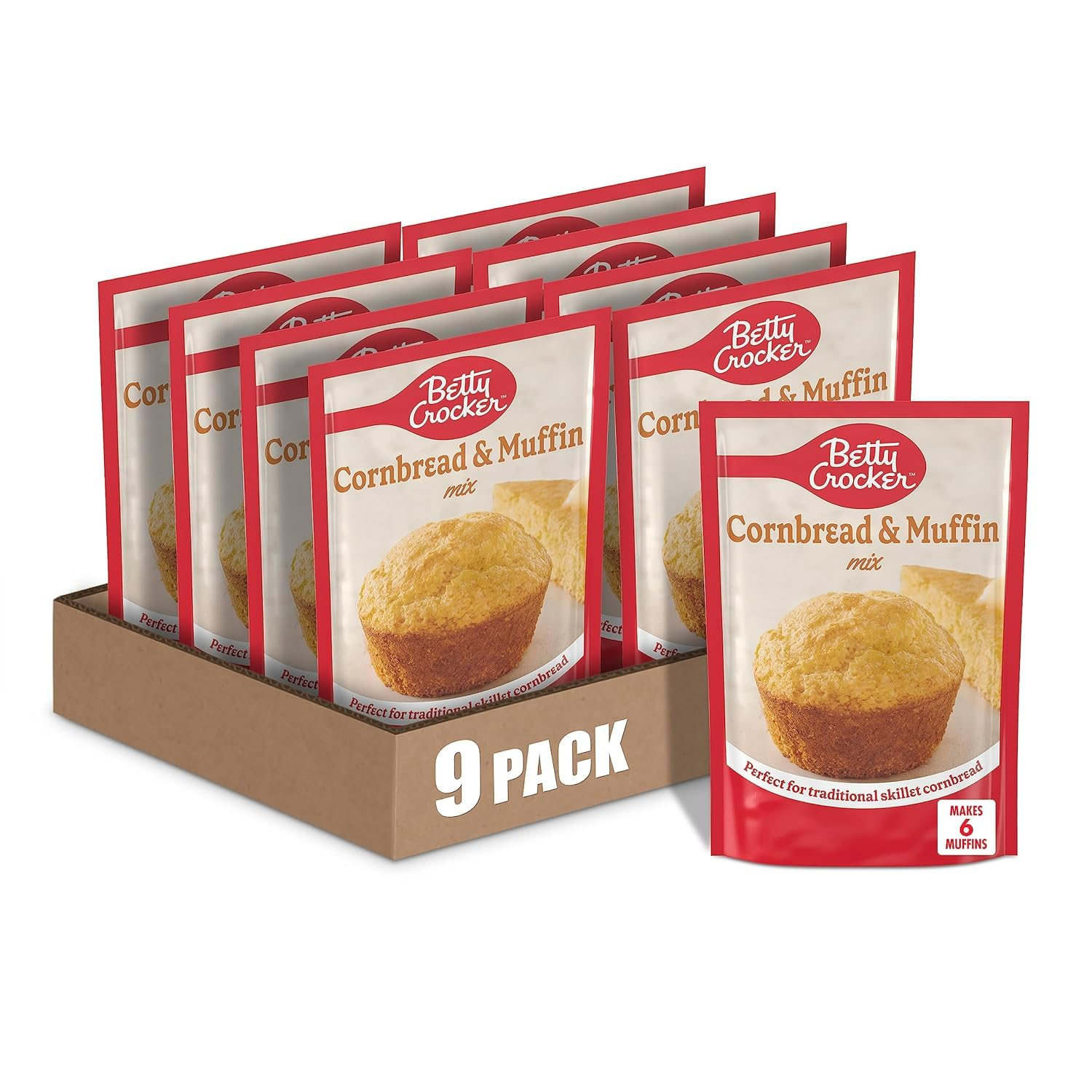 Betty Crocker Cornbread and Muffin Baking Mix, 6.5 Oz. (Pack of 9)