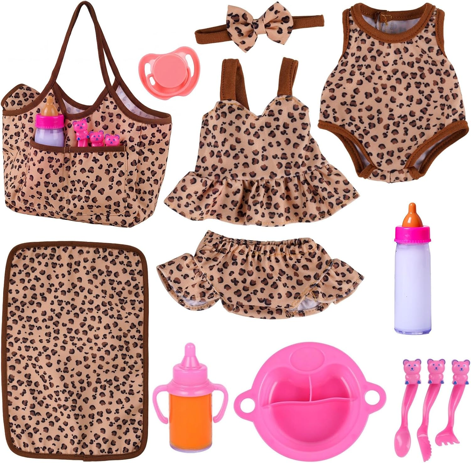 13 Pcs Baby Doll Clothes and Accessories Set for 10-12 Inch Dolls