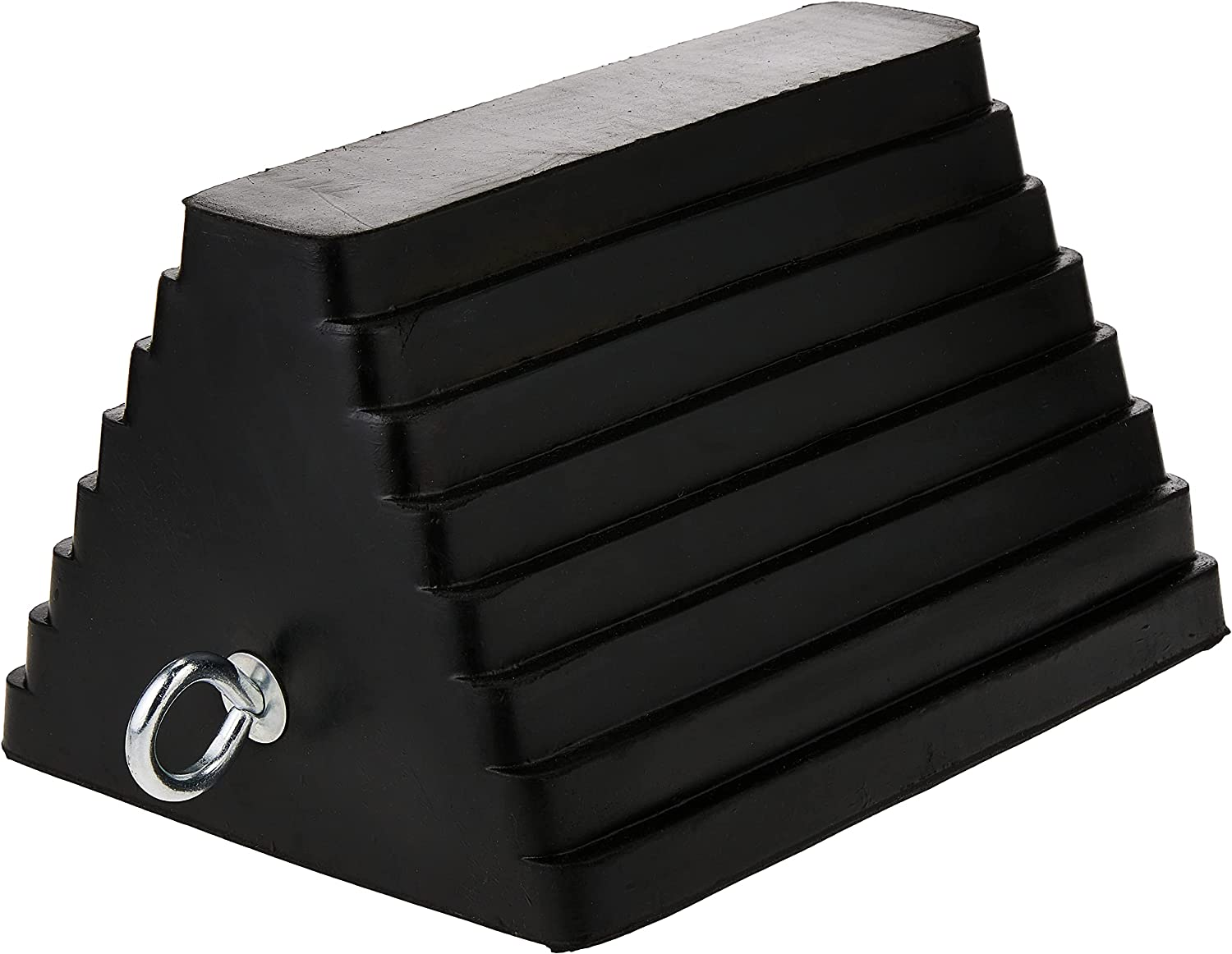 Maxxhaul 70073 Solid Rubber Heavy Duty Wheel Chock with Eyebolt, 1 Count (Pack of 1)