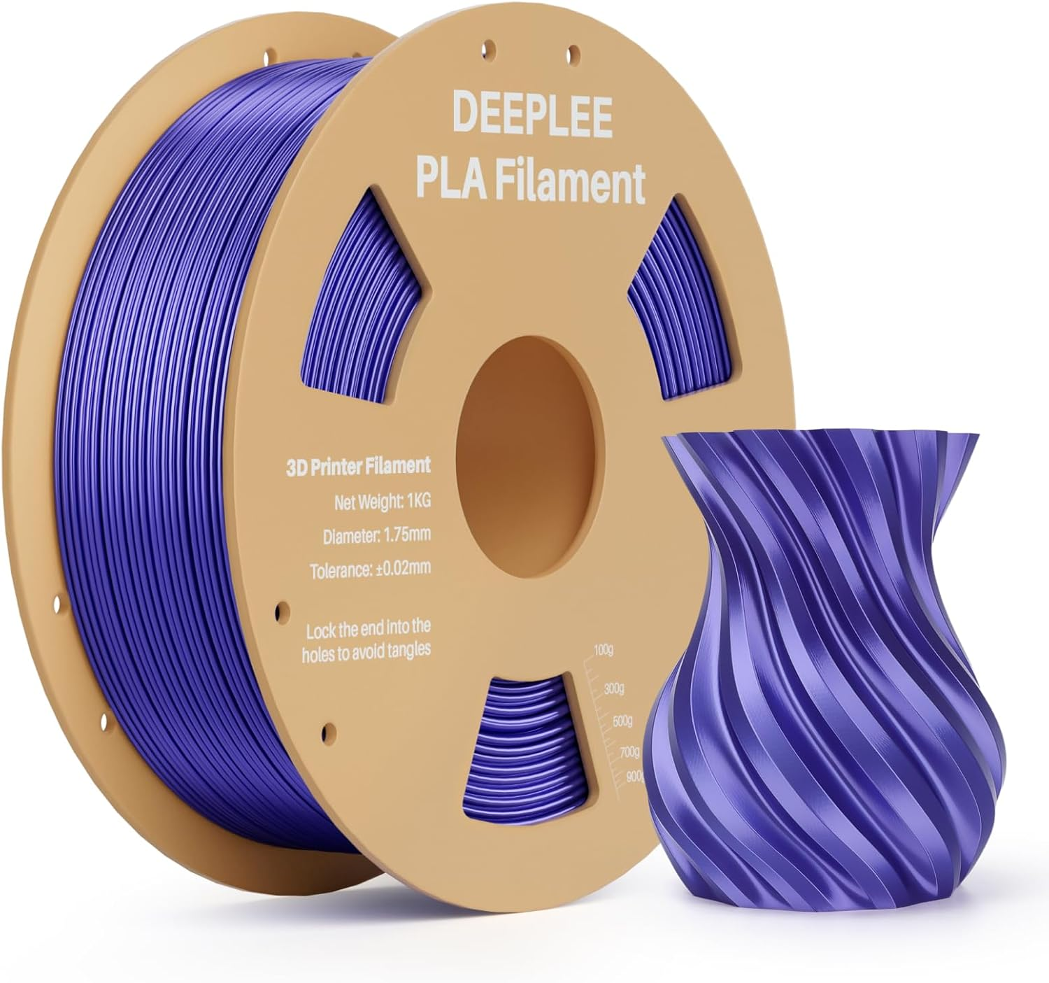 Silk PLA 1.75Mm Filament Bluish Purple 1Kg, 3D Printer Filaments 1.75Mm, Accuracy Tolerance +/- 0.02Mm, Filament 3D Printing Materials  FDM Printers