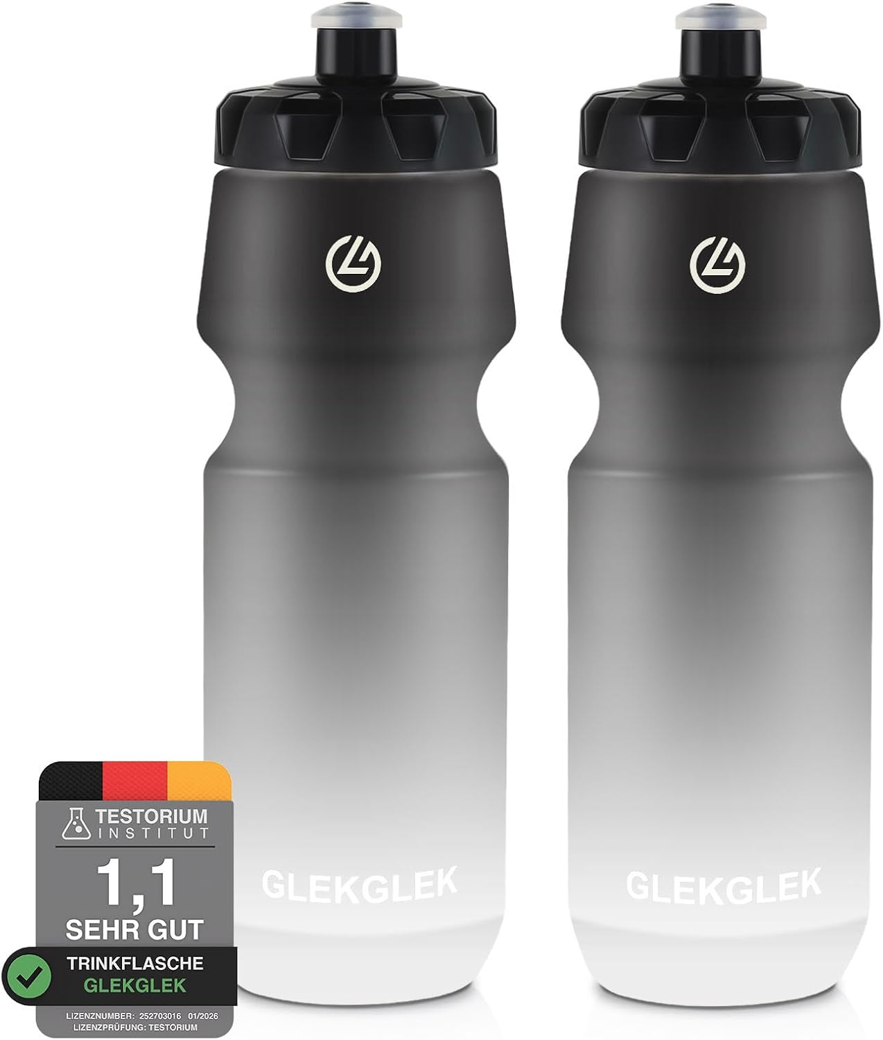 Trinkflasche Fahrrad 750Ml BPA Frei, Auslaufsicher Sportflasche, Spülmaschinengeeignet, Für Outdoor Fitnessstudio Wandern Radfahren (Schwarz Weiß) - 750 Ml X 2