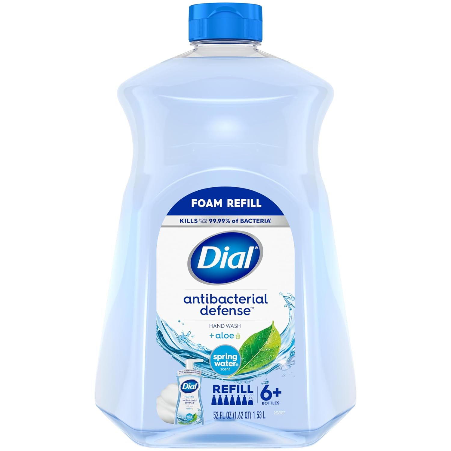 Dial Antibacterial Foaming Hand Soap Refill, Spring Water, 52 Fl Oz (Pack of 1)