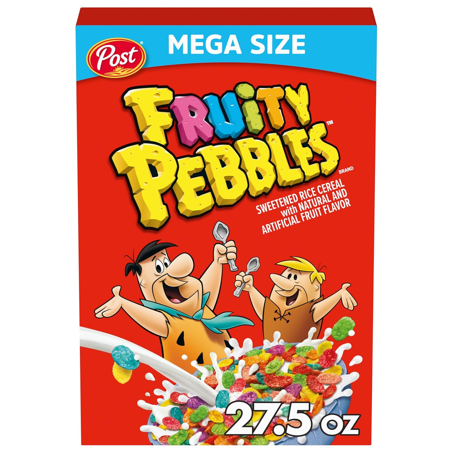 Fruity  Breakfast Cereal for Kids, Gluten Free, Made with Sweetened Puffed Rice, Mega Size, 27.5 Oz