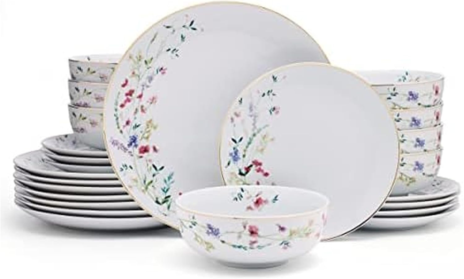 Kalina 24-Piece Metallic Dinnerware Set for 8 - Elegant & Stylish
