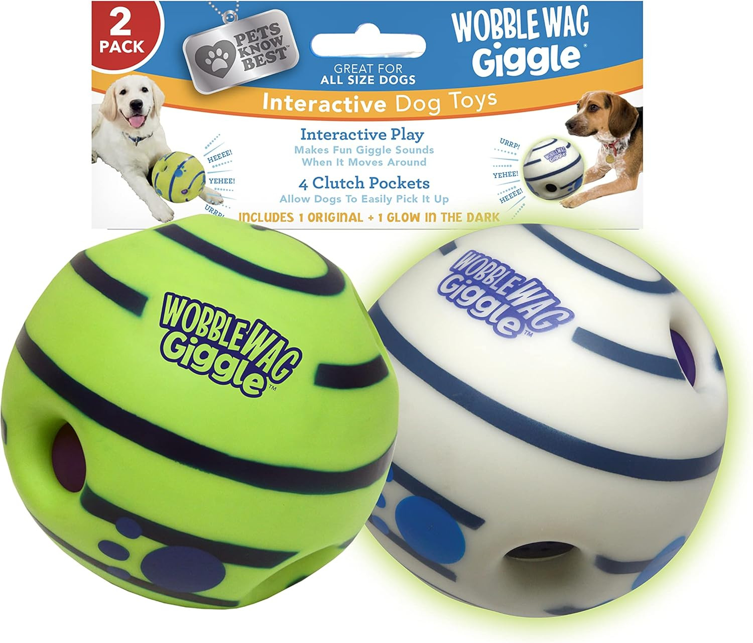 Pelotas interactivas para perros paquete de 2 con sonidos divertidos juego