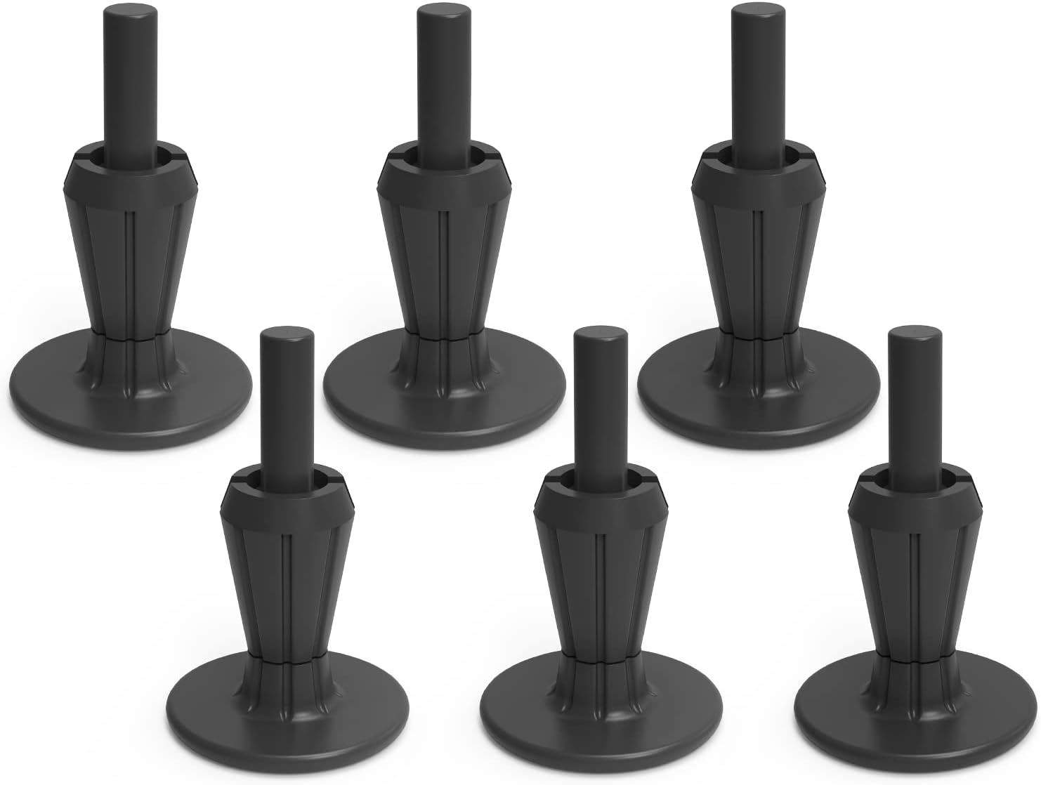 6Pcs Steel Stem Plastic Bed Frame Feet,Sturdy Bed Frame Legs for Replace Wheels,Black