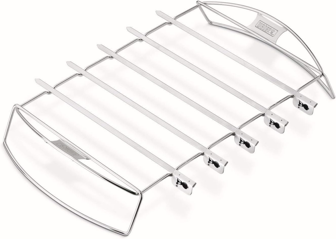 Weber Kebab Set | Weber BBQ Skewers & Kebab Rack Kit | Fits Q2000 Series & Large Barbeques | Heavy Duty Holder | Cook & Serve Kebabs | Non-Stick Stainless Steel | Premium BBQ Accessories (6606)