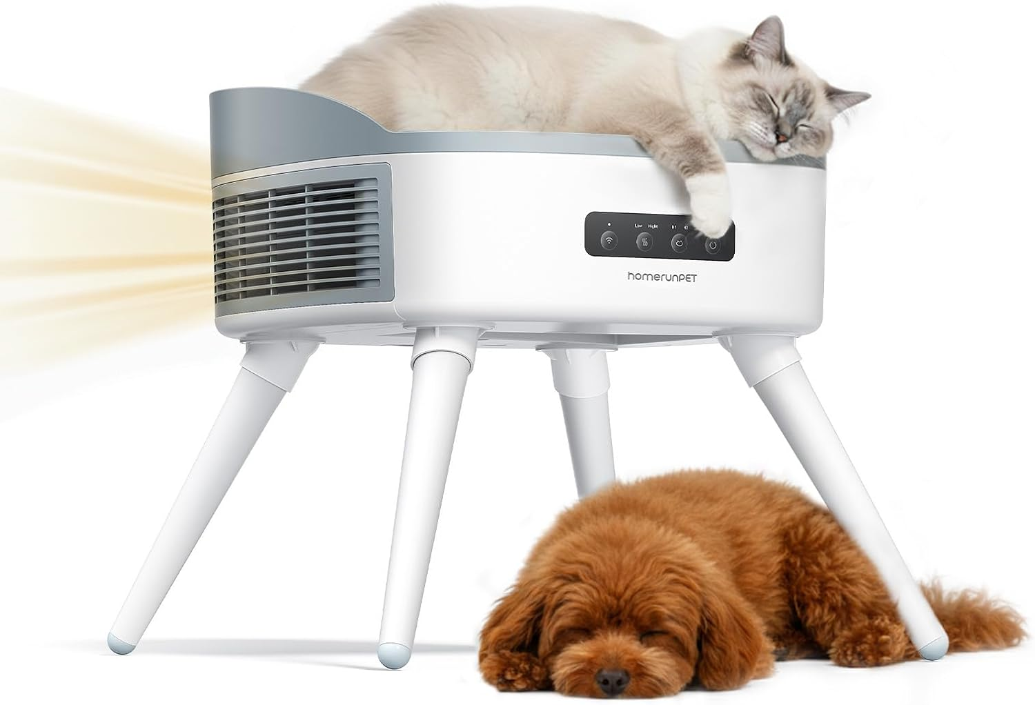Pet-Safe Space Heater with Heated Cat Bed - 2-In-1 Ceramic Heater for Room & Pets, 1300W Fast Heat, Energy Saving