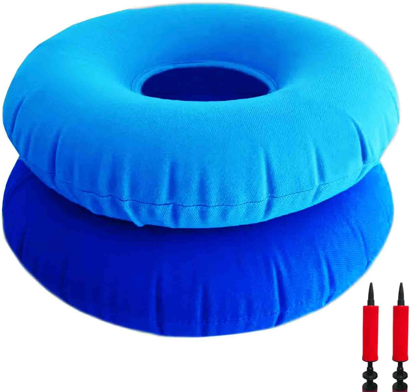 2 Pack Donut Pillow, Inflatable Donut Cushion for Tailbone Pain,Hemorrhoid Seat Cushion, round Wheelchairs Seat Cushion for Home, Car or Office Chair (15