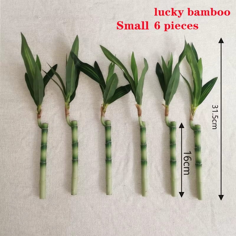 New 40Cm Rftificial Lucky Bamboo Succulent Fake Plant Flower Green Potted Garden Outdoor Dining Table Fish Tank Home Decoration