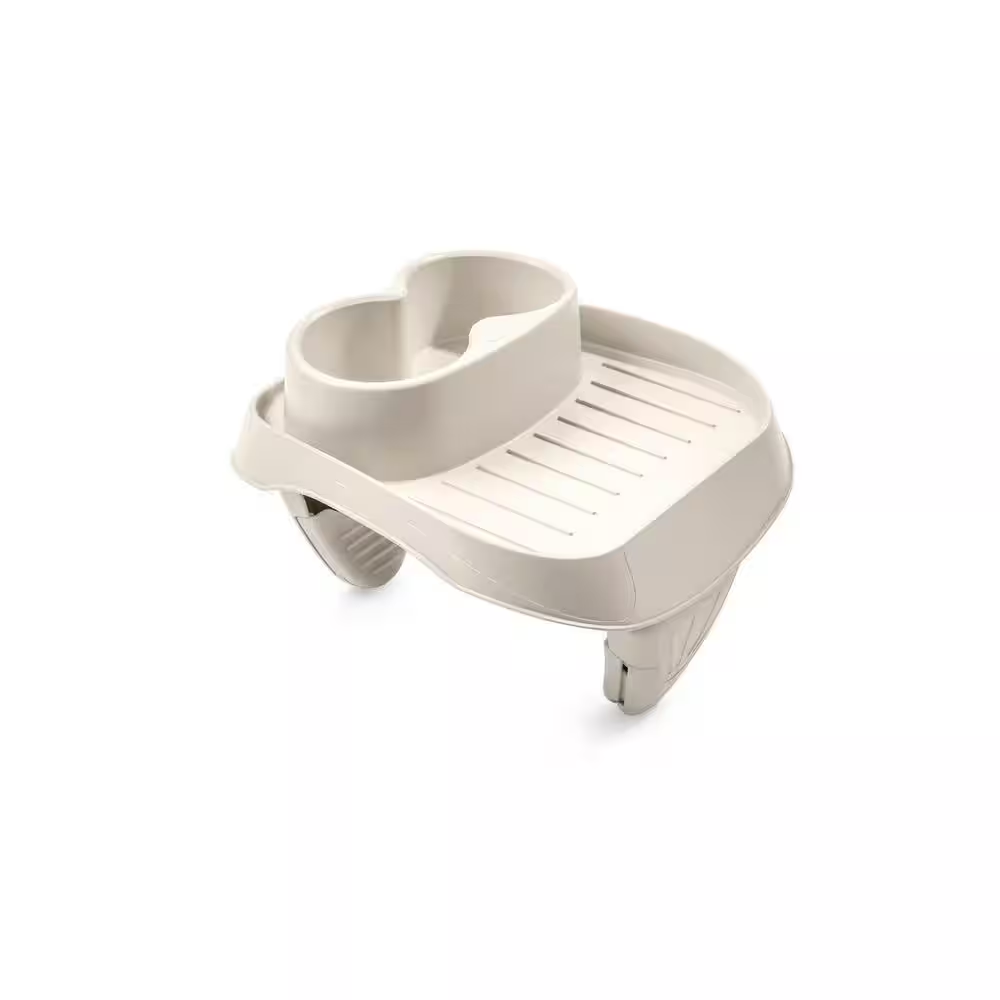Spa Attachable Cup Holder for Spa Wall Pool and Hot Tub Accessory for Drinks That Holds 2 Standard Sized Beverages Beige
