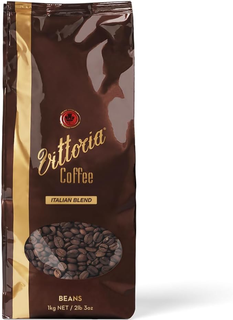 Premium Italian Blend Espresso Coffee Beans 1 Kg. Honey & Toasty Notes with a Medium Intensity, Perfect  Home Espresso Machines. (Packaging May Vary)