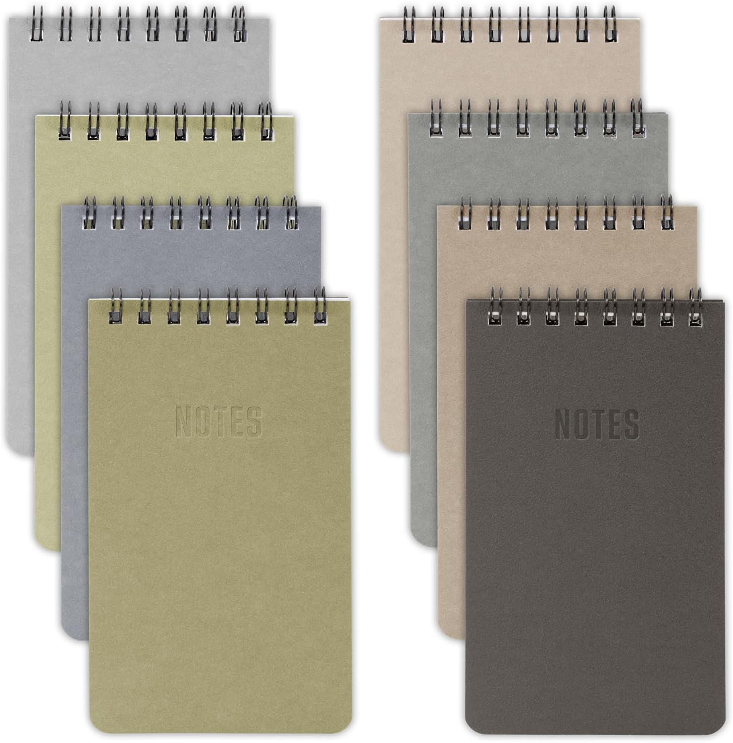 Aesthetic Pocket Notebooks Set of 8 - Small 3X5 Spiral Notepads with Lined Pages for Women or Men - the Perfect Little Mini Pads to Stay Organized and Boost Productivity at Work or School