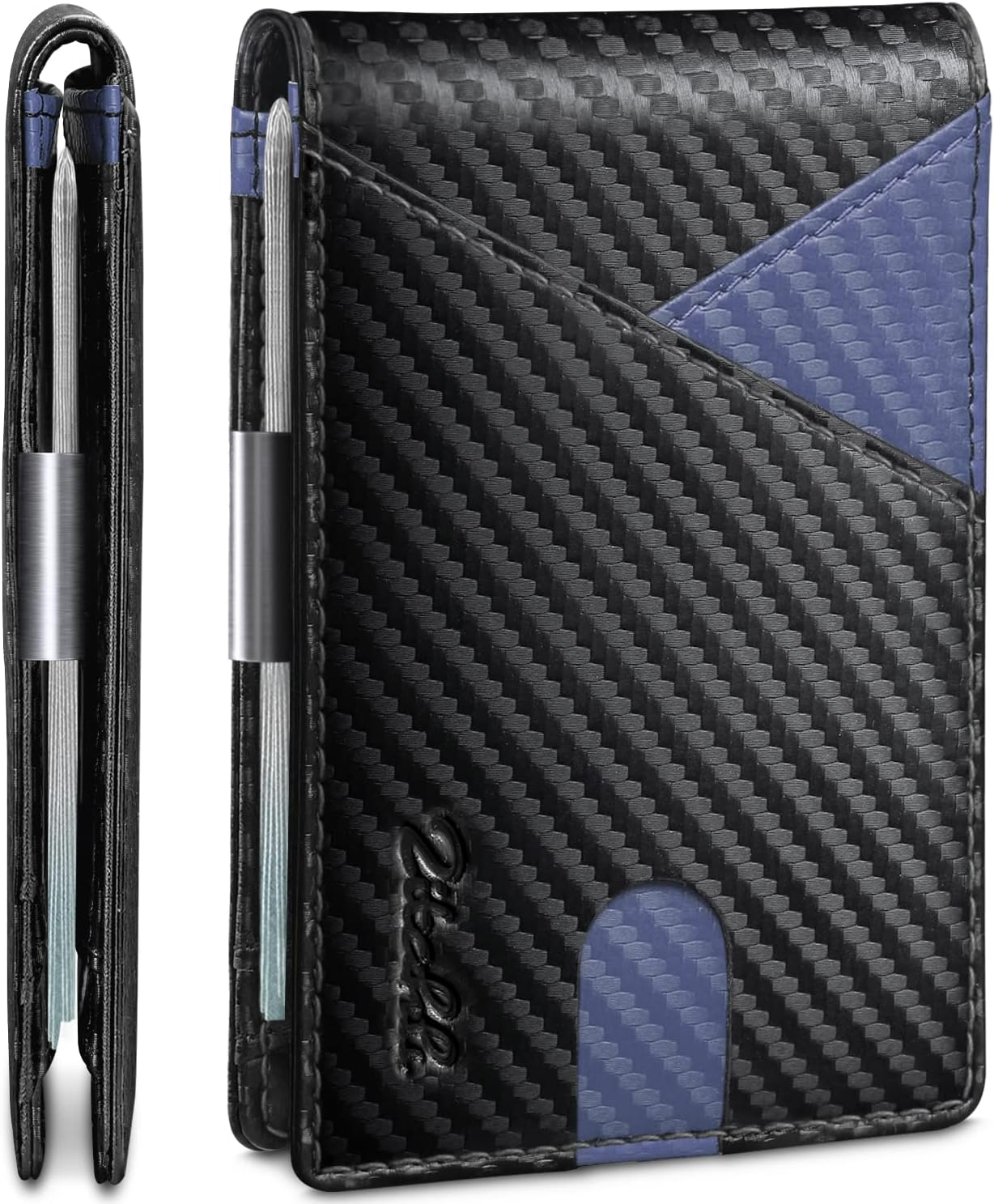 Wallet for Men - with Money Clip Slim Leather Slots Credit Card Holder RFID Blocking Bifold Minimalist Wallets with Gift Box