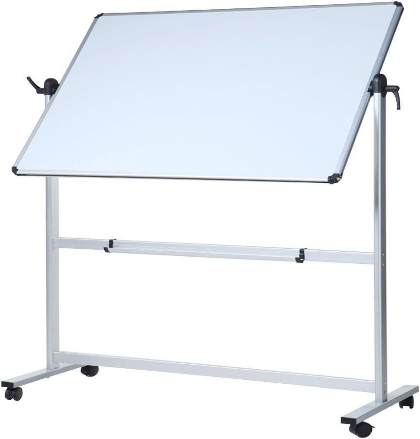 Double-Sided Magnetic Mobile Whiteboard, 96 X 48 Inches, Rolling Dry Erase Board Easel Stand on Wheels with Aluminium Frame for School Office Home 8' X 4'