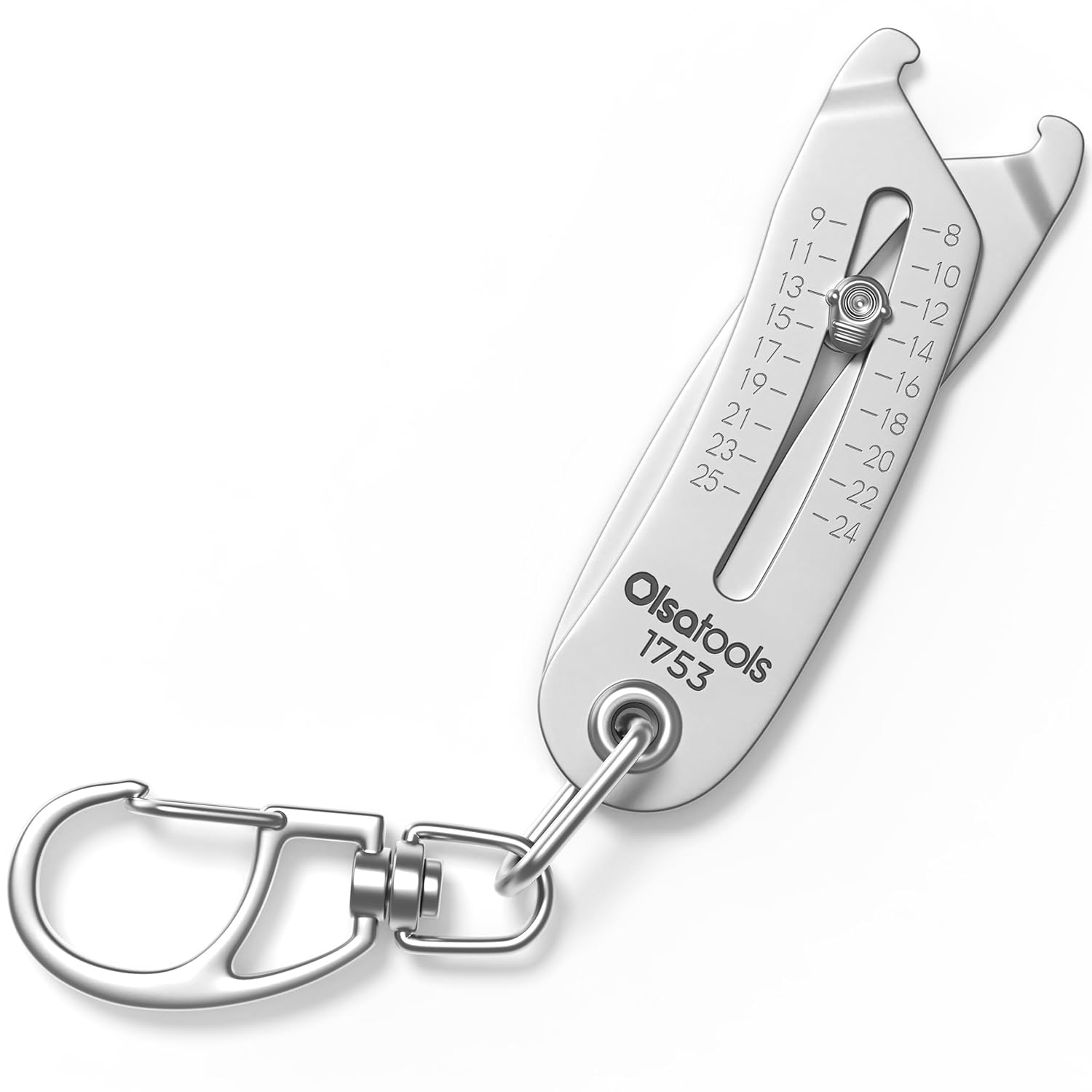Olsa Tools Bolt Size Finder Keychain - Precision with Accurate Metric (8-25Mm) and SAE (5/16 to 1