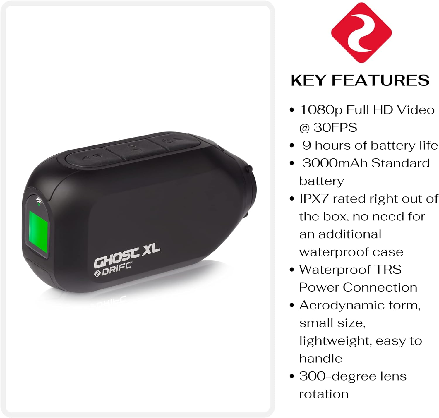 Drift Innovation Ghost XL Action Camera – 1080 Full HD Video Camera with Rota... - Picture 3 of 13