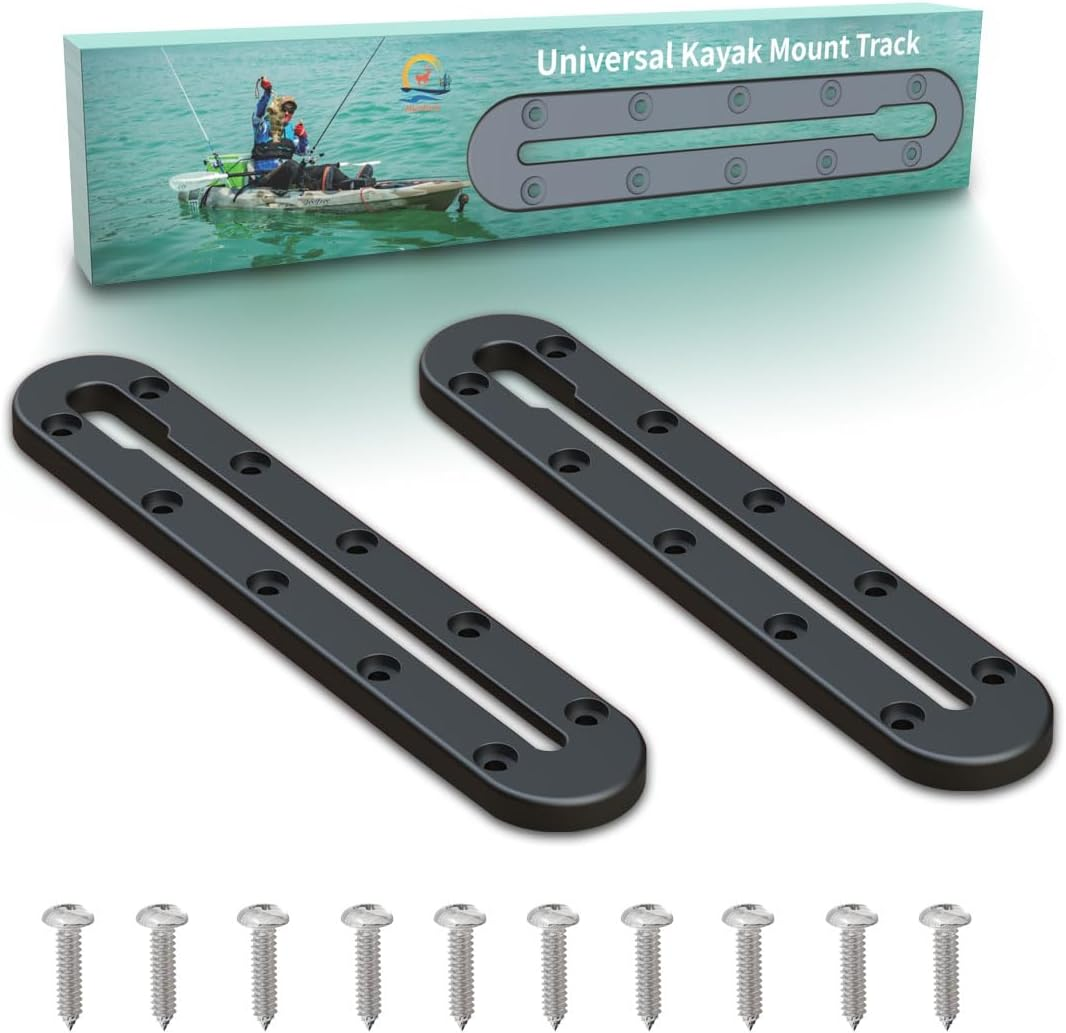 Kayak Track, Kayak Low Profile Track, Kayak Rail, Kayak Accessories Mount Track, Kayak Gear Track for Fishing Rod Holder, Fish Fider, Cup Holder, Anchor Cleats