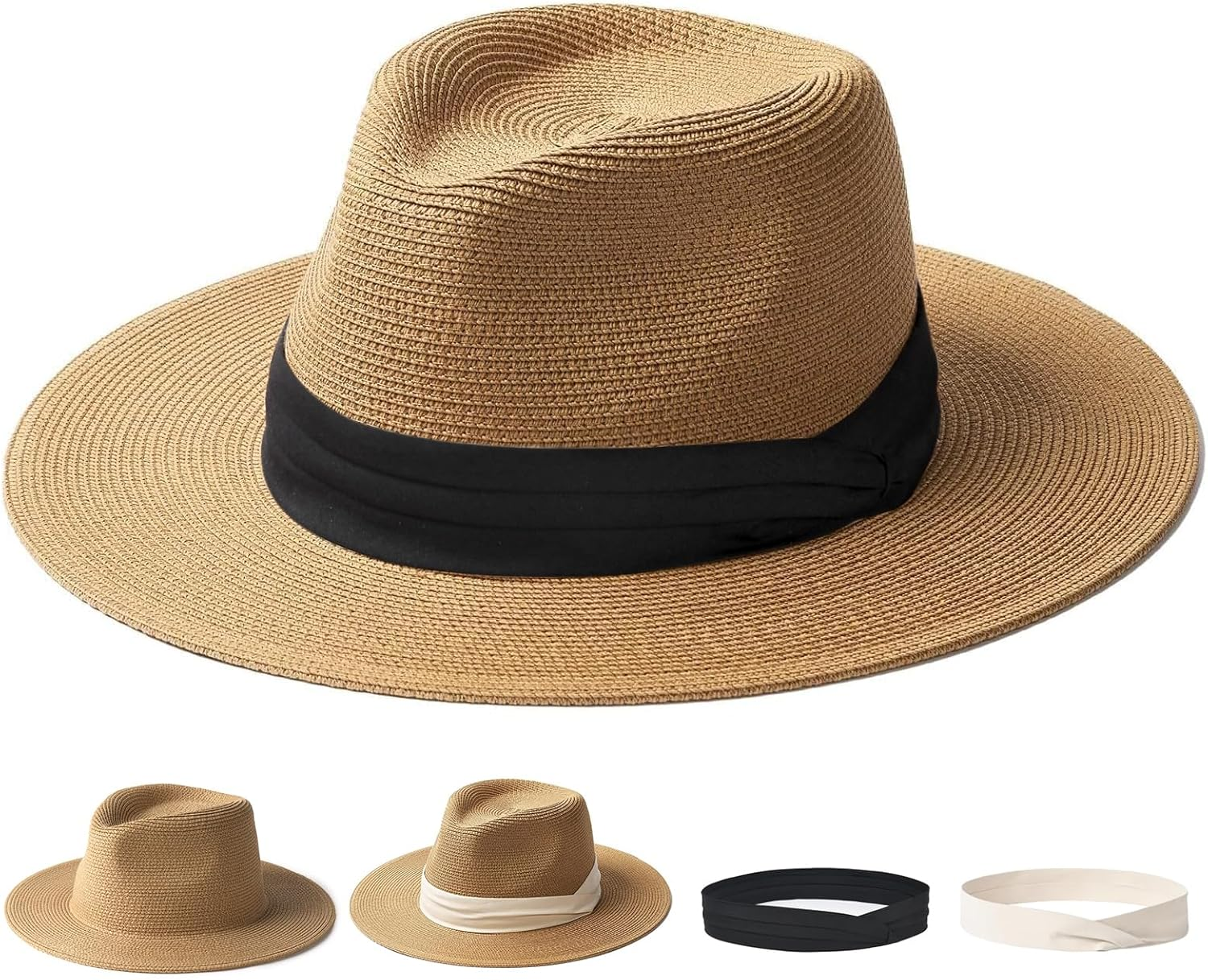 Sombrero de paja para el sol de ala ancha fedora panama de playa mujer y hombre