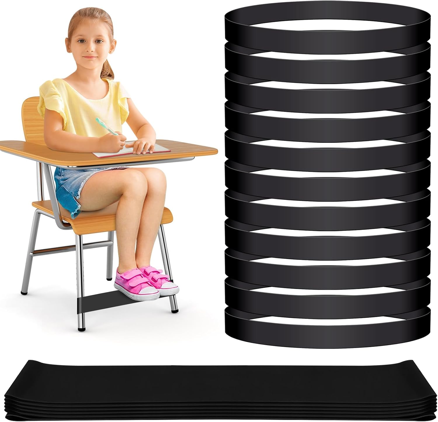 6 Pack Chair Bands for Kids with Fidgety Feet, ADHD Tools for Kids, ROOKEA Se... - Picture 24 of 28
