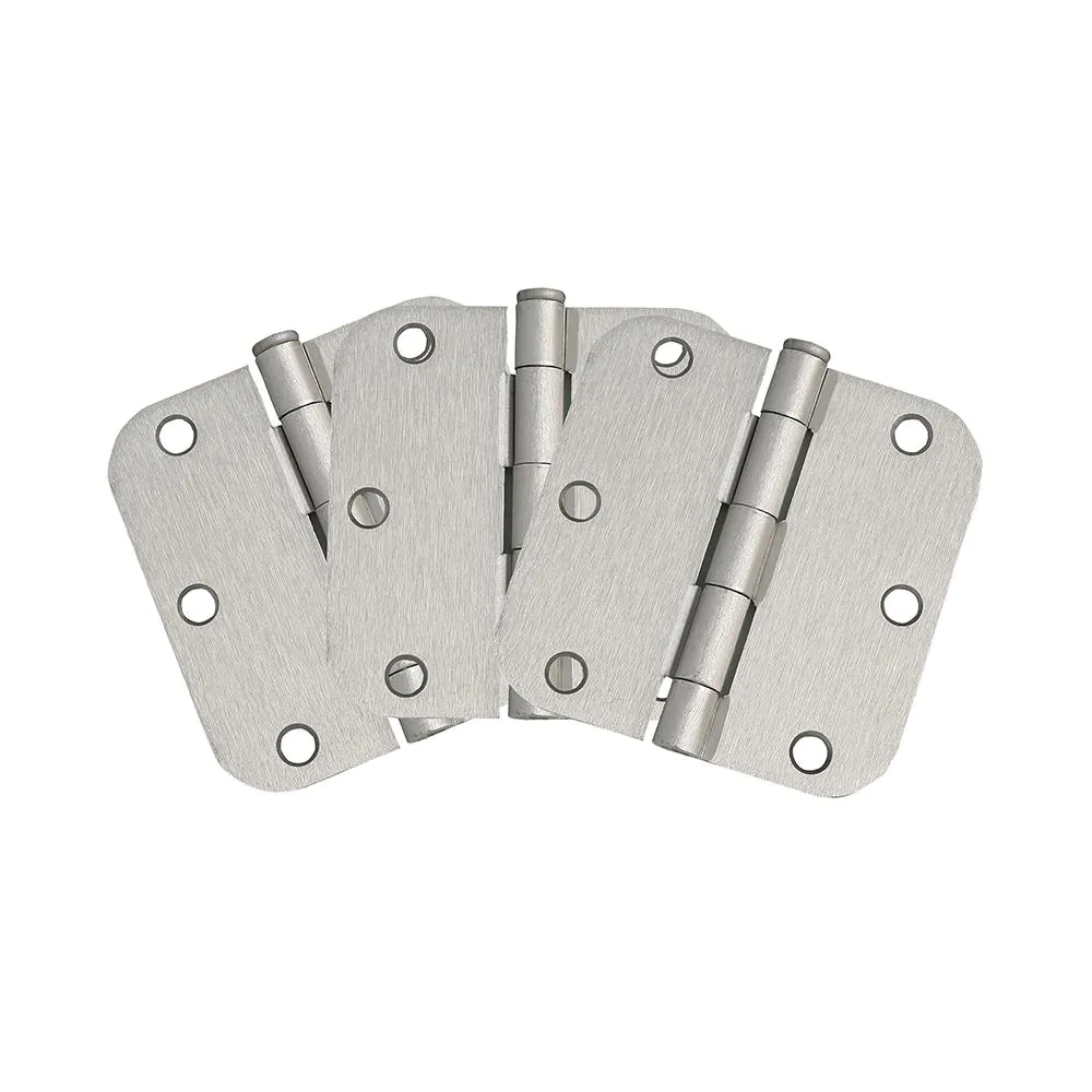 3-1/2 In. X 5/8 In. Radius Satin Nickel Door Hinge Value Pack (3 per Pack)
