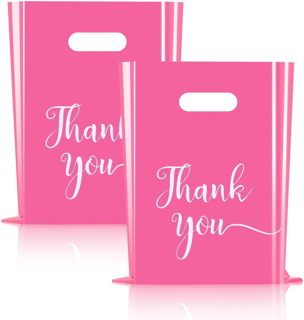 Cupplation Pink Thank You Merchandise Bags Large 9X12 Inches,100 Pack, Retail