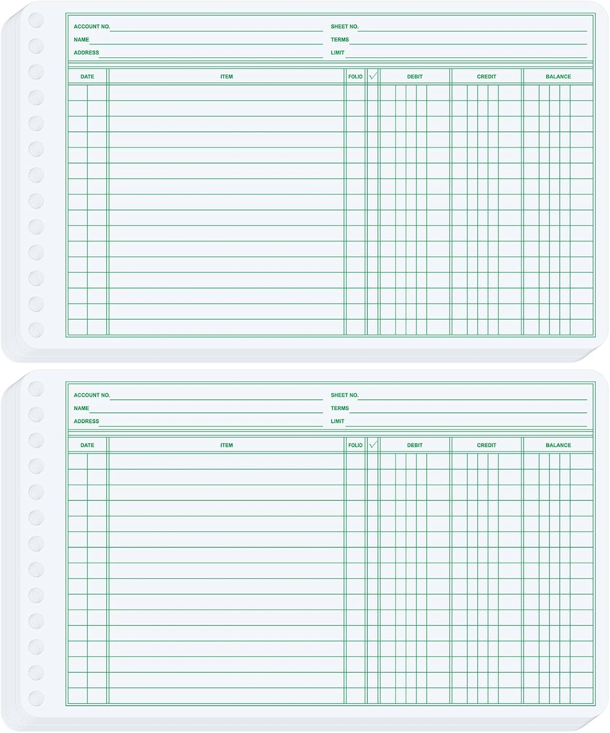 200 Pcs Ledger Sheets 5