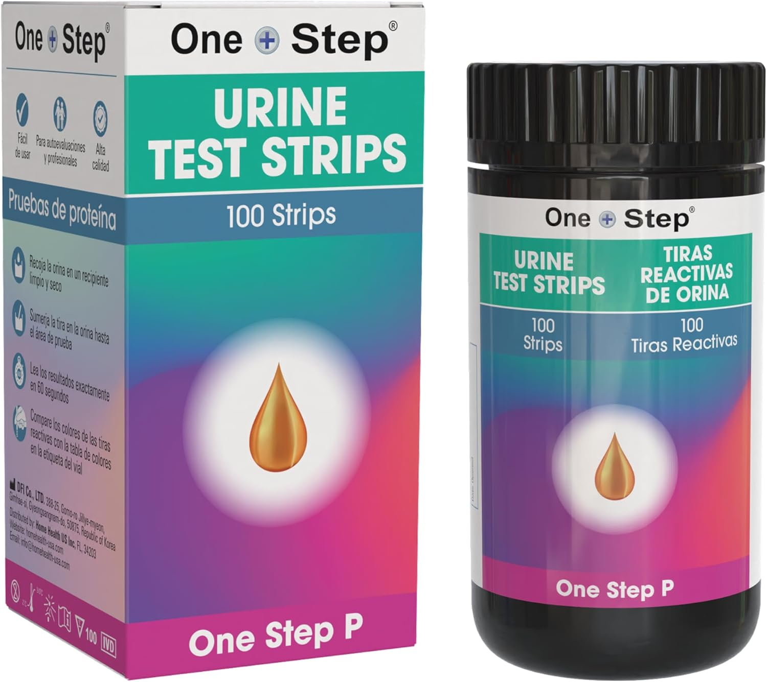 One Step Protein Urine Testing Kit, 100 Urine Test Strips, Quick, Accurate