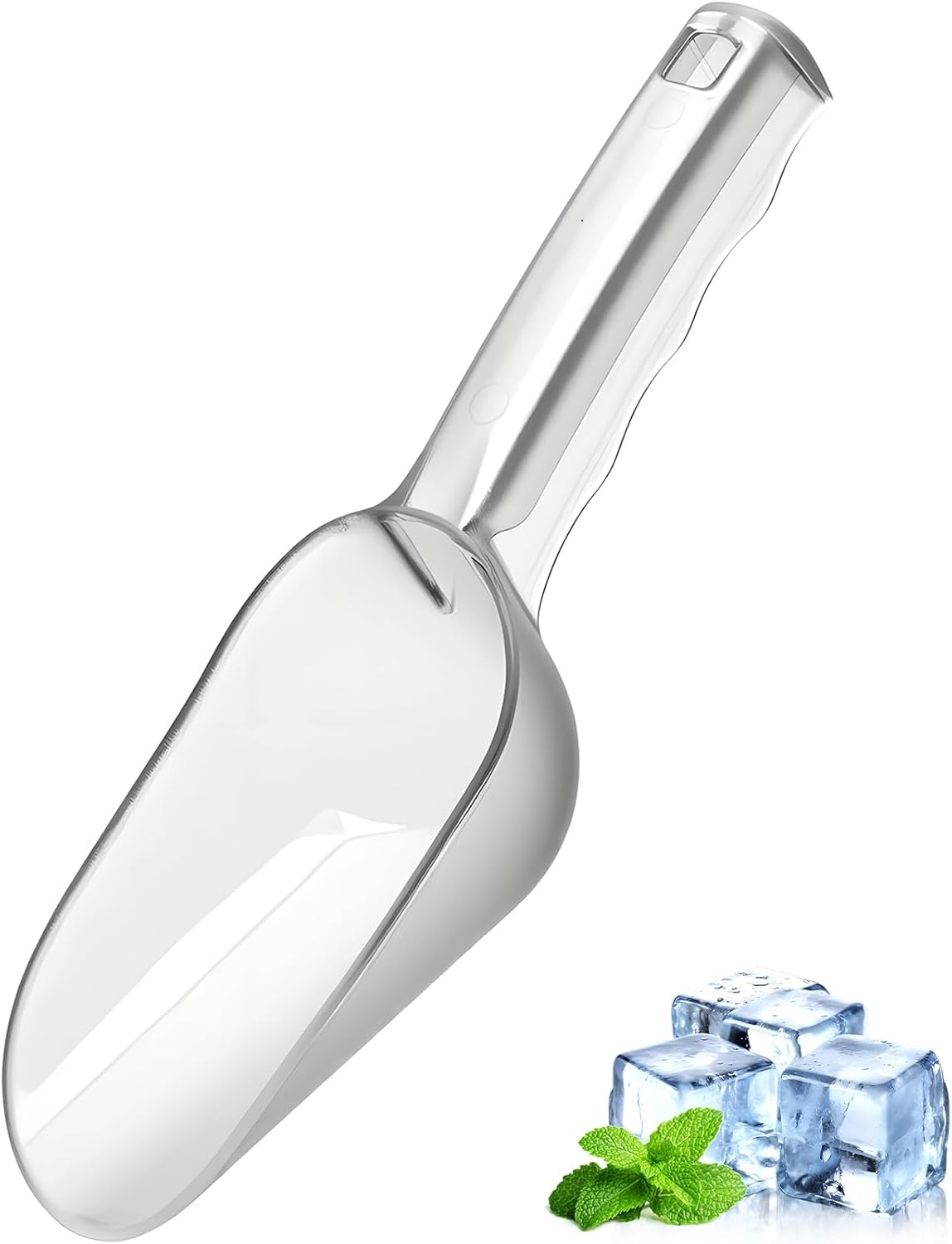 12Oz Clear Polycarbonate Ice Scoop – Bpa-Free Food Safe Scoop with Ergonomic Handle for Shaved Ice Machine