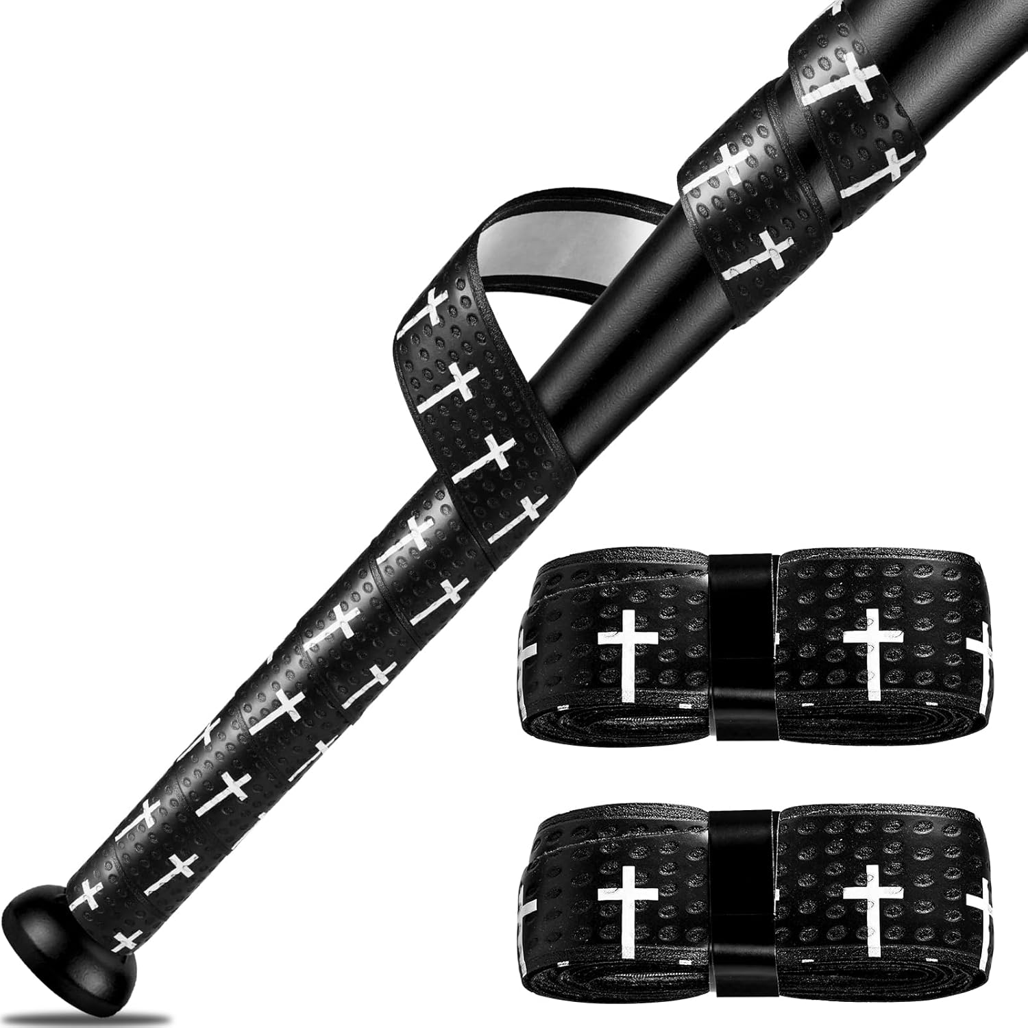 Baseball Bat Grip Tapes 1.5Mm Precut and Full Adhesive Softball Grip Tape,Non-Slip Baseball Bat Wrap Tape Religious Cricket Batting Tape Replacement