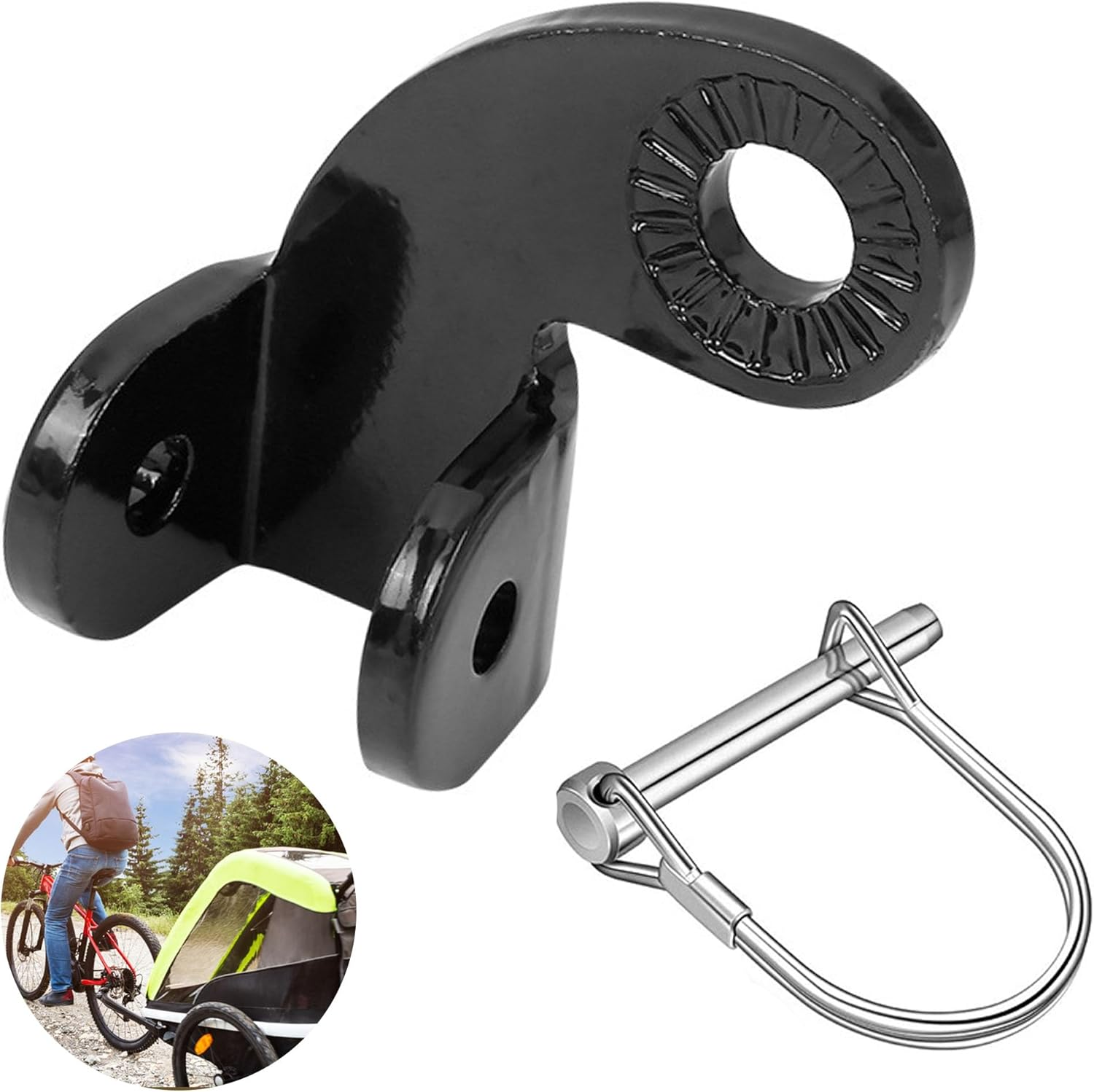 12.2 MM Bike Trailer Hitch, Steel Hitch for Burley Bike Trailer for Kids, Coupler Attachment for Burley Bee Bicycle Trailers and Old Models Work with Disc Brake