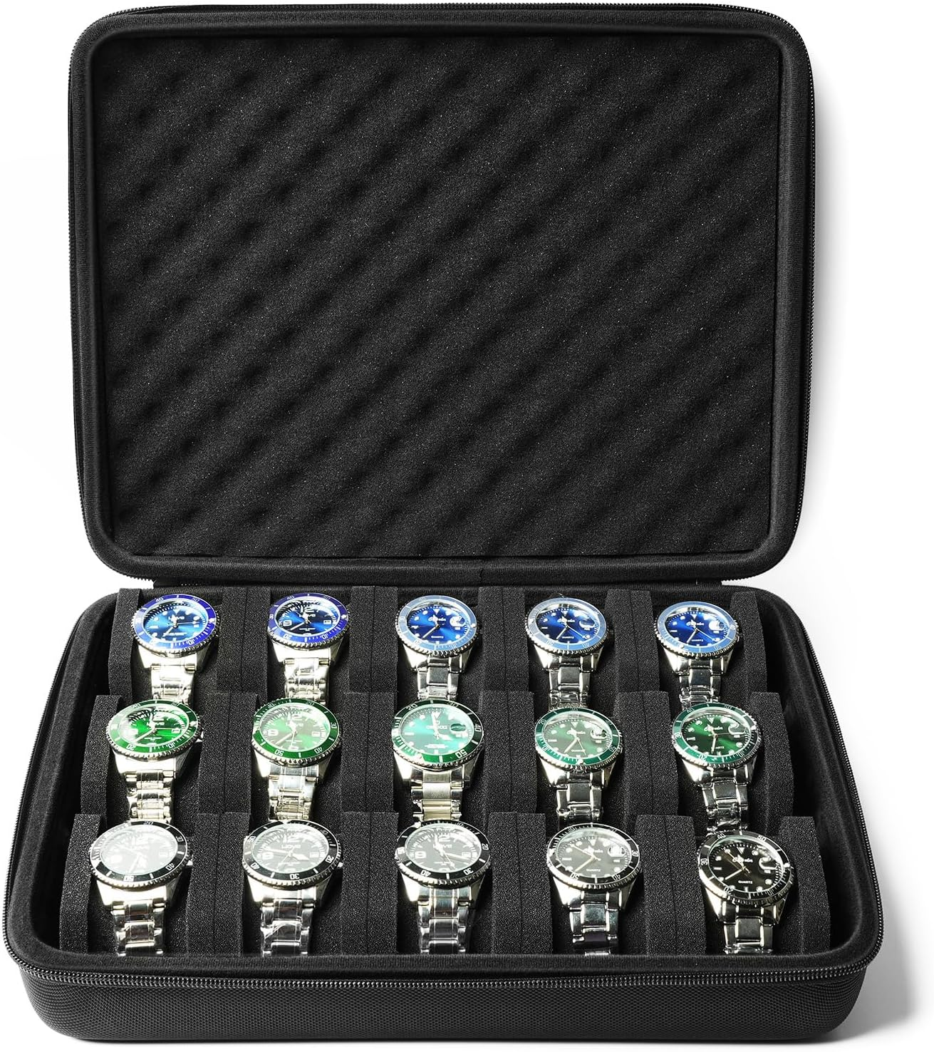 Estuche rígido para guardar 15 relojes caja fuerte para relojes de hombre