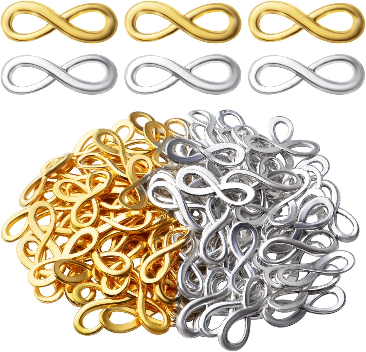 Infinity Symbol Charms Pendants Alloy Infinity Connector Bead Charms for DIY Necklace Bracelet Jewelry Findings Making Accessory
