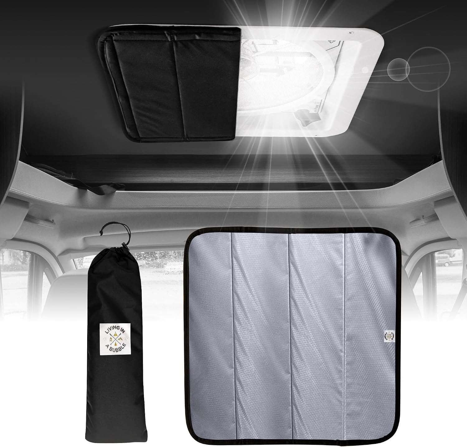 Magnetic Insulated Roof Vent Sun Cover for MaxxAir Fan, rv vent insulator, RV Fan Vent Cover, 16.5