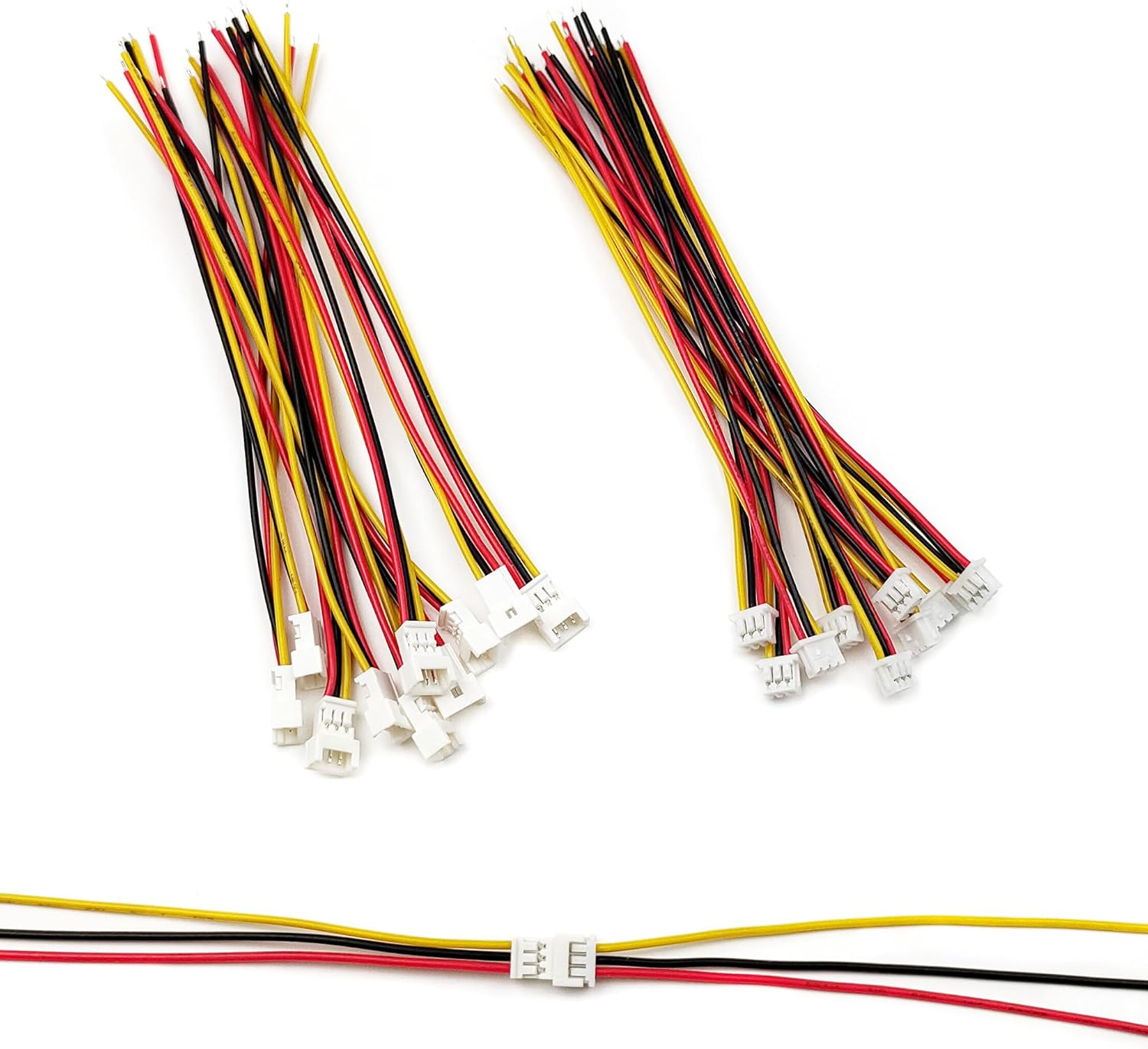 10 Pairs JST Connectors 1.25Mm 3 Pin Micro Male and Female Connector Plug with 3.9Inch(100Mm) UL1571-26AWG Cable Wires Kit