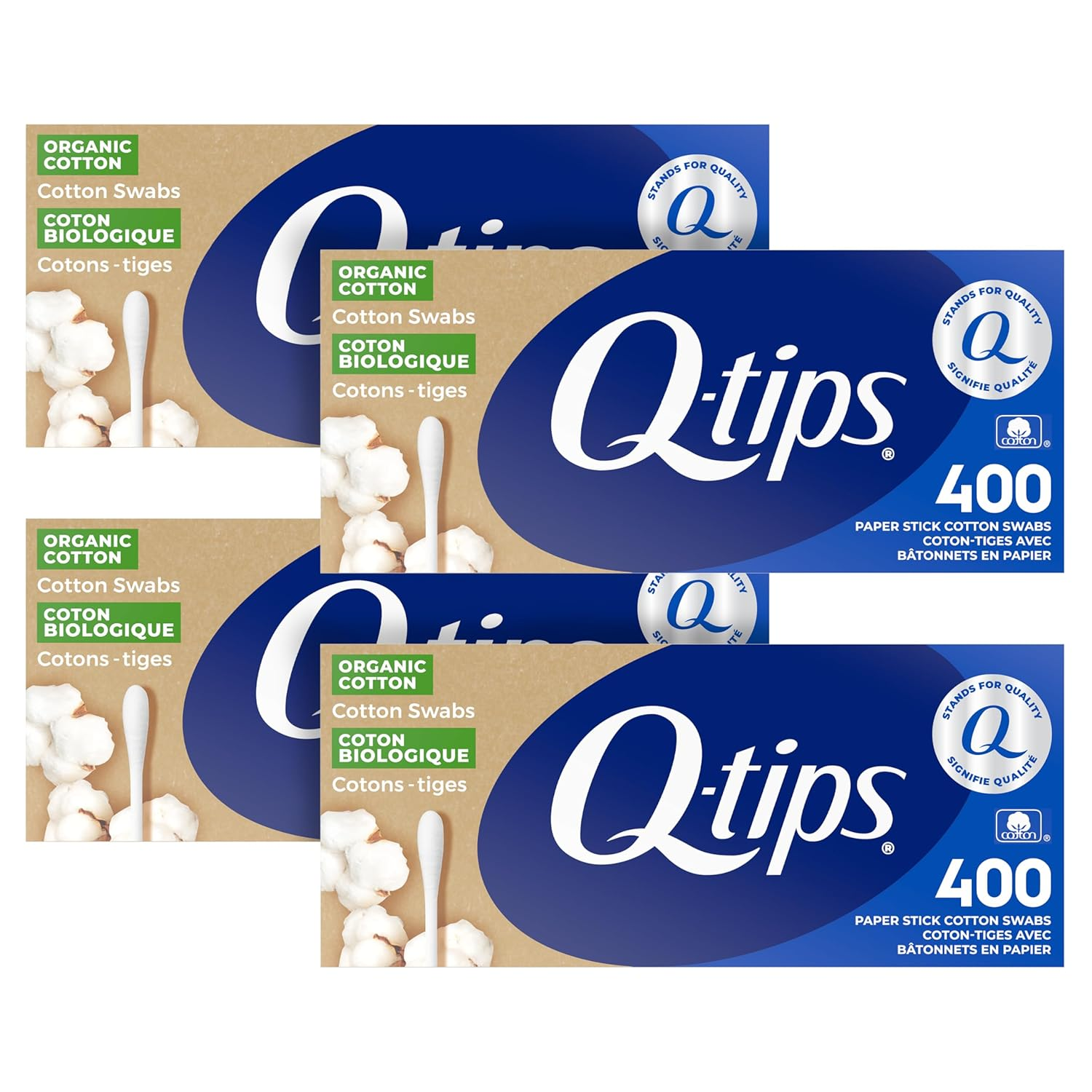 Bastoncillos algodon organico 400 unidades pack 4 herramienta hogar belleza uso