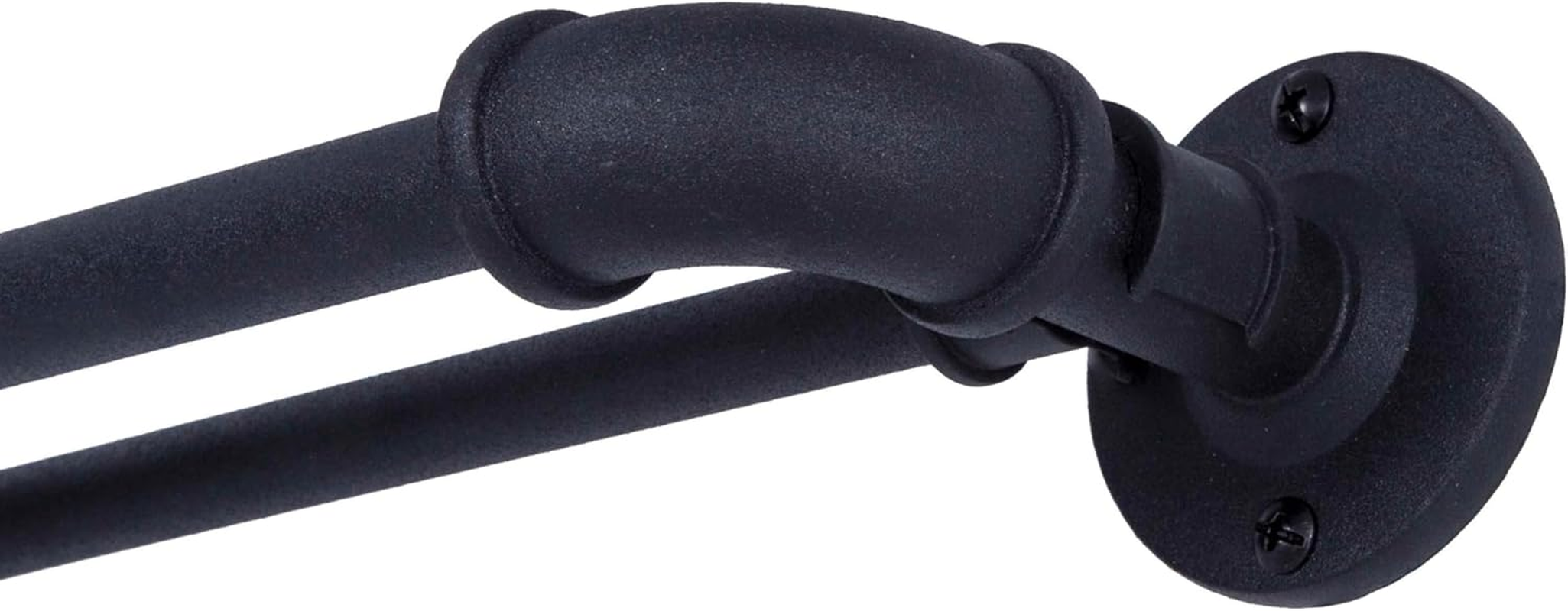 SN47079 Bronn Industrial Pipe Blackout Wrap around Double Curtain Rod, 36-66