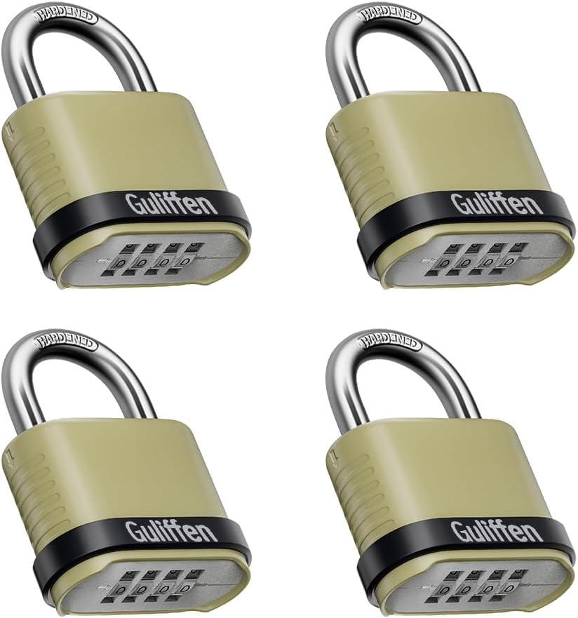 Outdoor Combination Lock, Heavy Duty Weatherproof Combination Padlock, 4 Pack Resettable Combination Lock for Locker, Shed, Garage, Gate, Fence