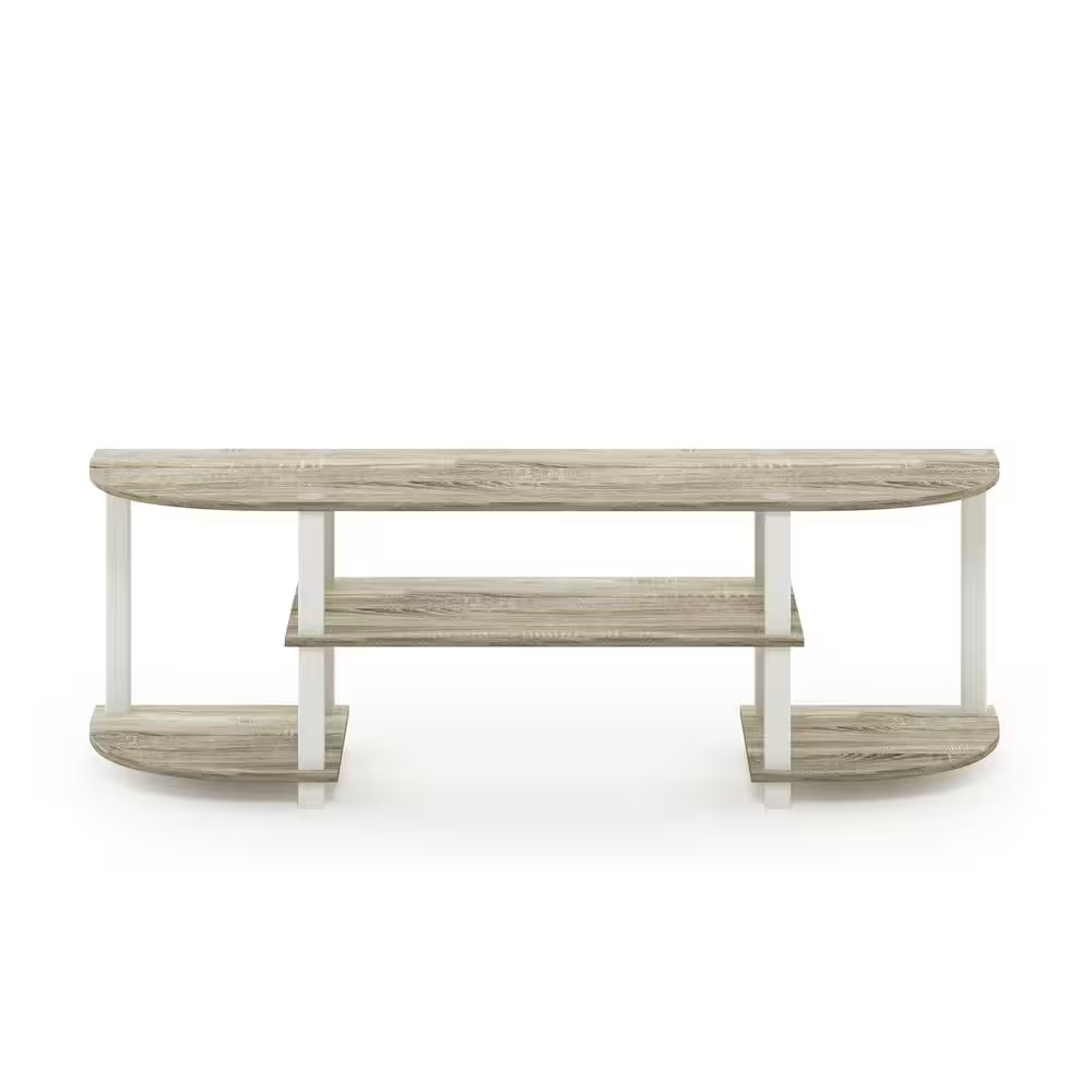 Turn-S-Tube 47 In. Sonoma Oak/White TV Stand Fits Tvs up to 55 In. with Open Storage