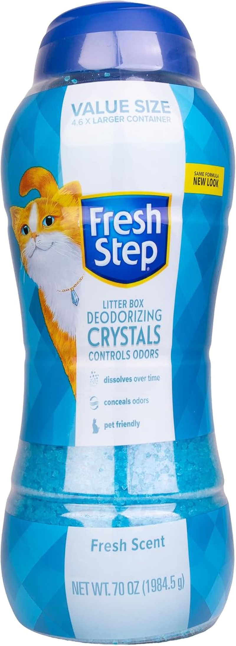 Cat Litter Crystals in Fresh Scent - Cat Litter Box Deodorizer - Combats Odors and Neutralizes Smells to Keep Your Home Clean, Value Size, 70 Ounce