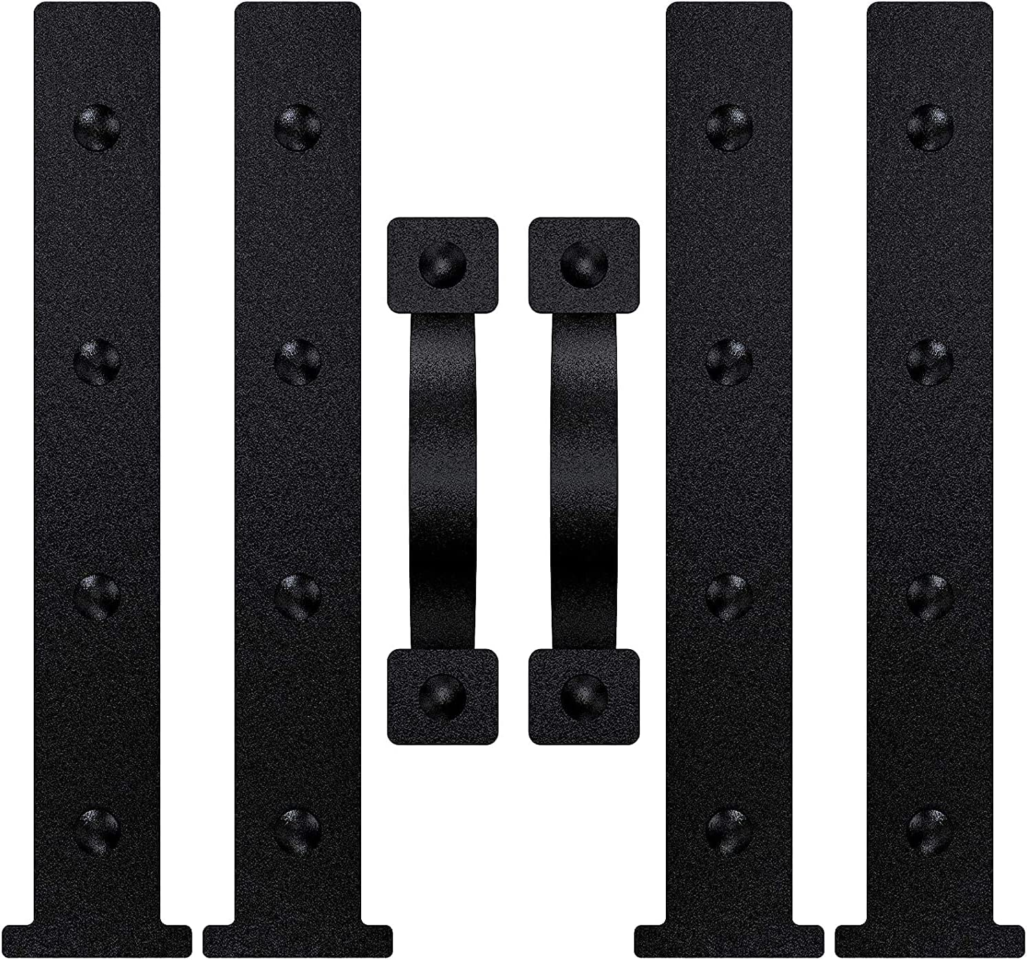Magnetic Decorative Garage Door Accents Faux Hinges Handles Hardware Kit, Black (4 Hinges+2 Handles)