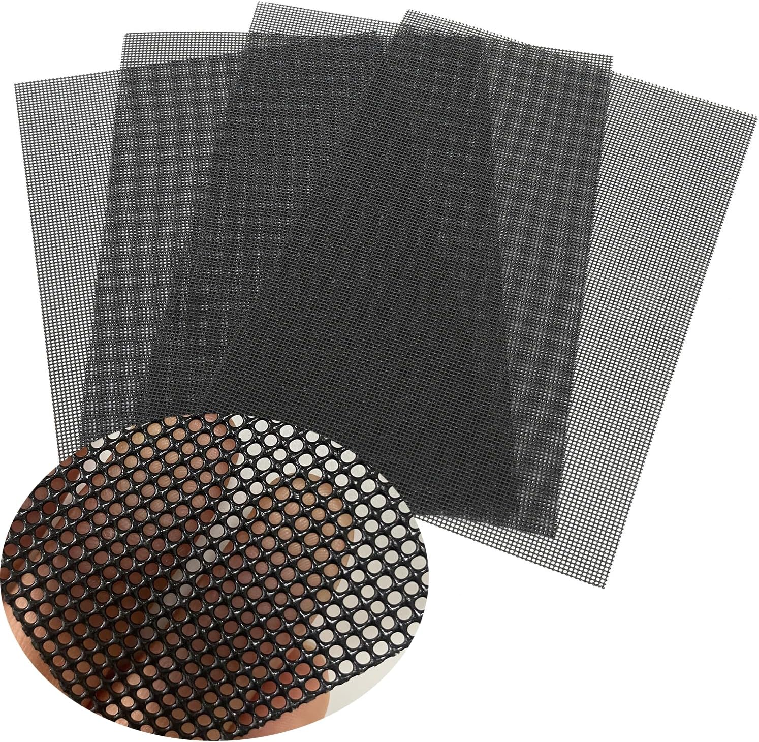 Stainless Steel Mesh Screen, 4 Pack 14 Mesh Hard 304 PVC Coated Stainless Steel Wire Screen for Vent, Cage, Cabinets, Security Guard, Garden (30 X 21CM)
