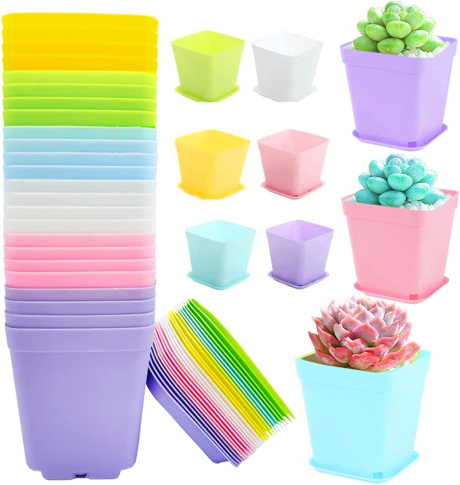 Cshangzei 24 Pack 3 Inch Plastic Plant Pots,Seedling Nursery Pots with  Saucers,S | eBay
