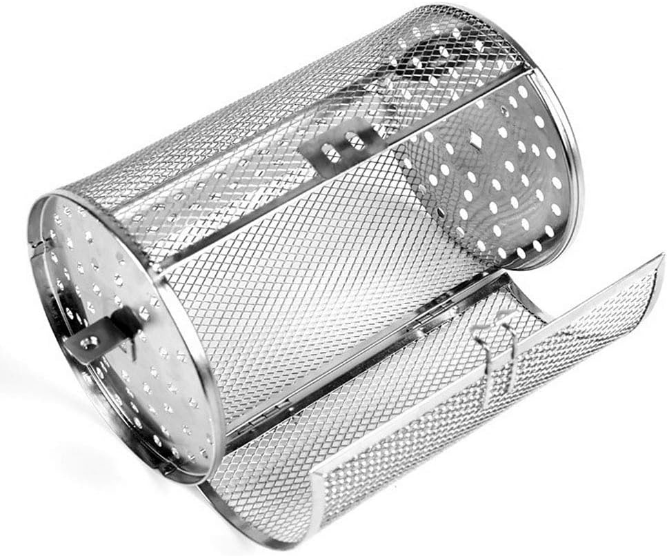 Rotisserie Basket 360-Degree Rotating for Air Fryer & Oven – Stainless Steel, Movable Door, Perfect for Chicken Wings, Veggies & Coffee Beans – Ideal for Home Bakers & Grill Enthusiasts
