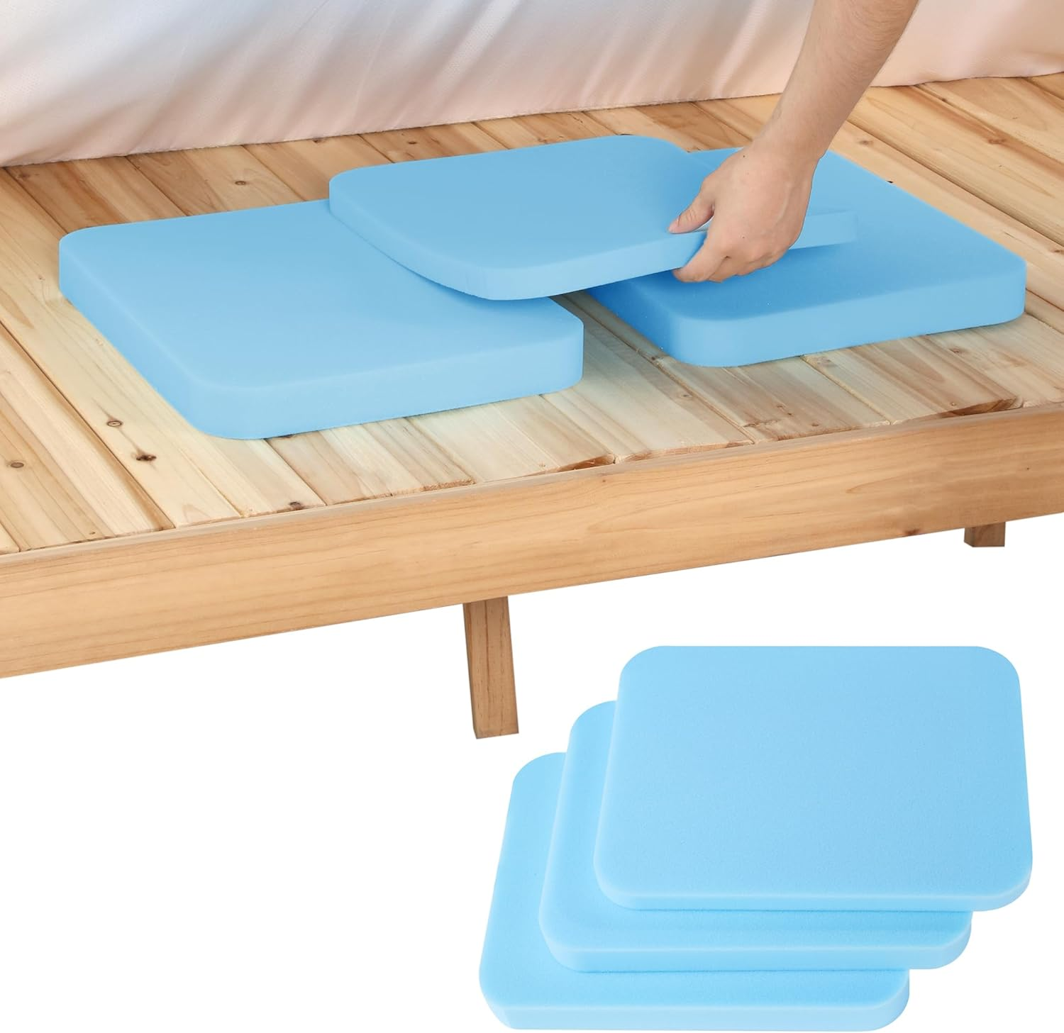 under Mattress Support - 3 High Density Foam Pieces to Fix Mattress Sagging, Can Be Layered to Repair Sagging