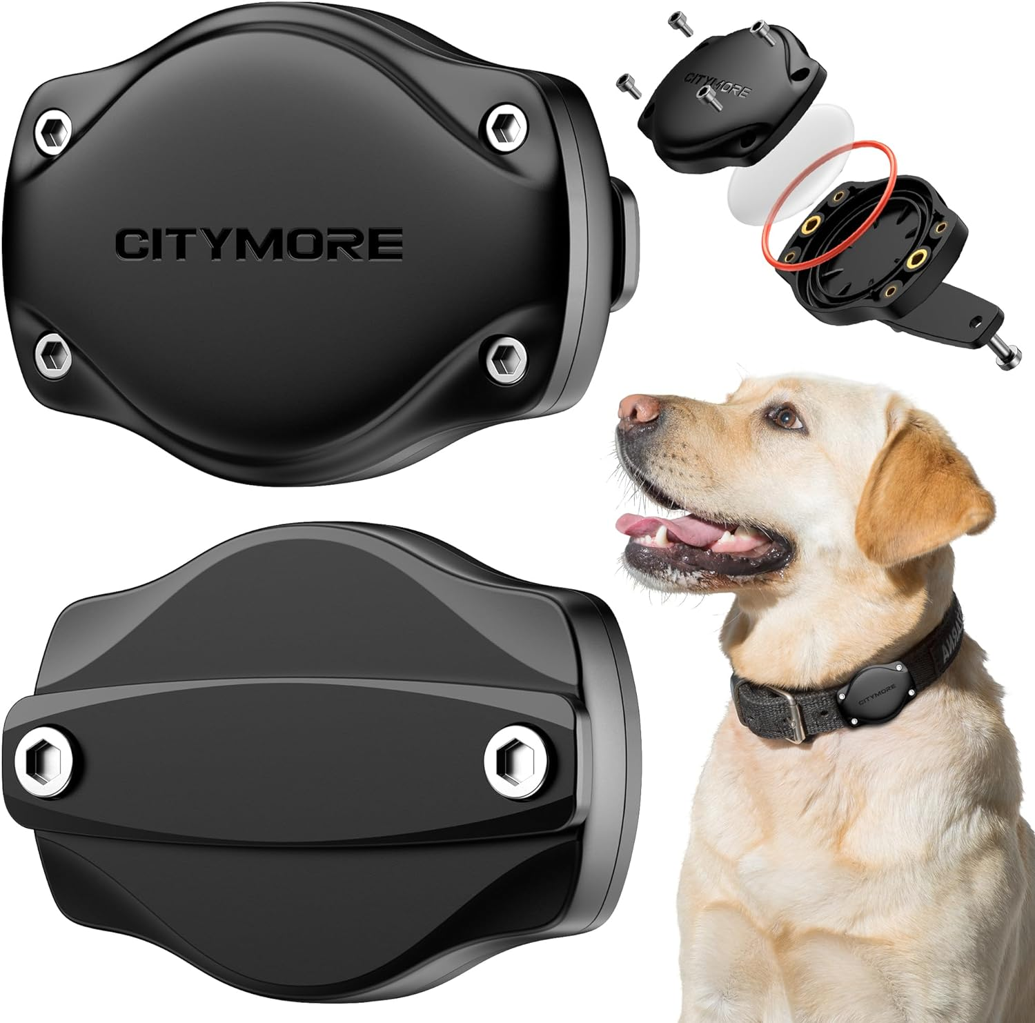 Airtag Dog Collar Holder[1 Pack] Waterproof Protective Case Compatible with Apple Airtag丨Ultra-Secure,Never Dehisce，Lightweight with Full-Body Protection，Fits All Width Collars丨