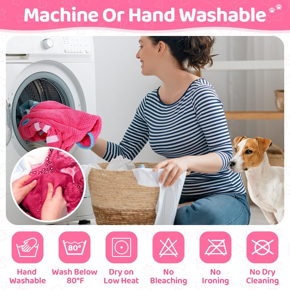 AUTOWT Dog Drying Coat, Microfibre Pet Bathrobe Towel, Absorbent Quick-Drying... - Picture 8 of 18