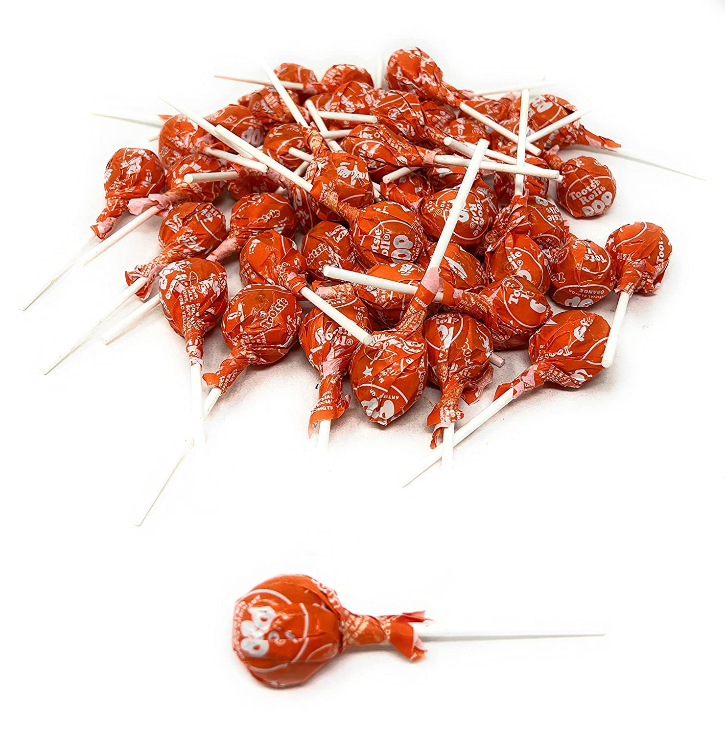 Orange Tootsie Pops - Bulk Single Flavor Lollipops Value Pack, 2.25 Lbs (36 Oz), Individually Wrapped Candy Suckers for Parties, Piñatas & Holidays