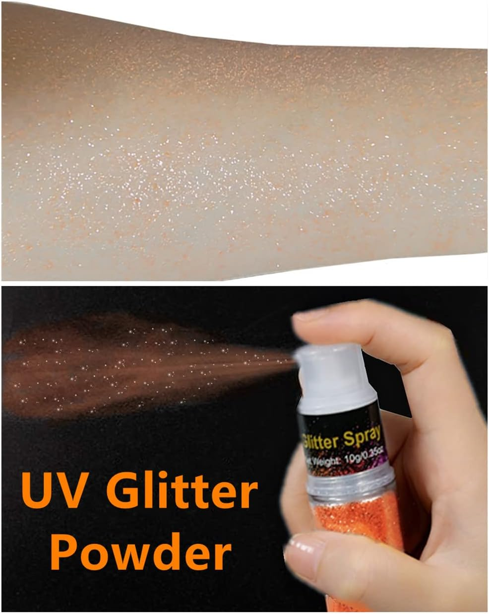 Go Ho Hair and Body Glitter Spray, Festival UV Glitter Effect Glitter Powder ... - Picture 3 of 13