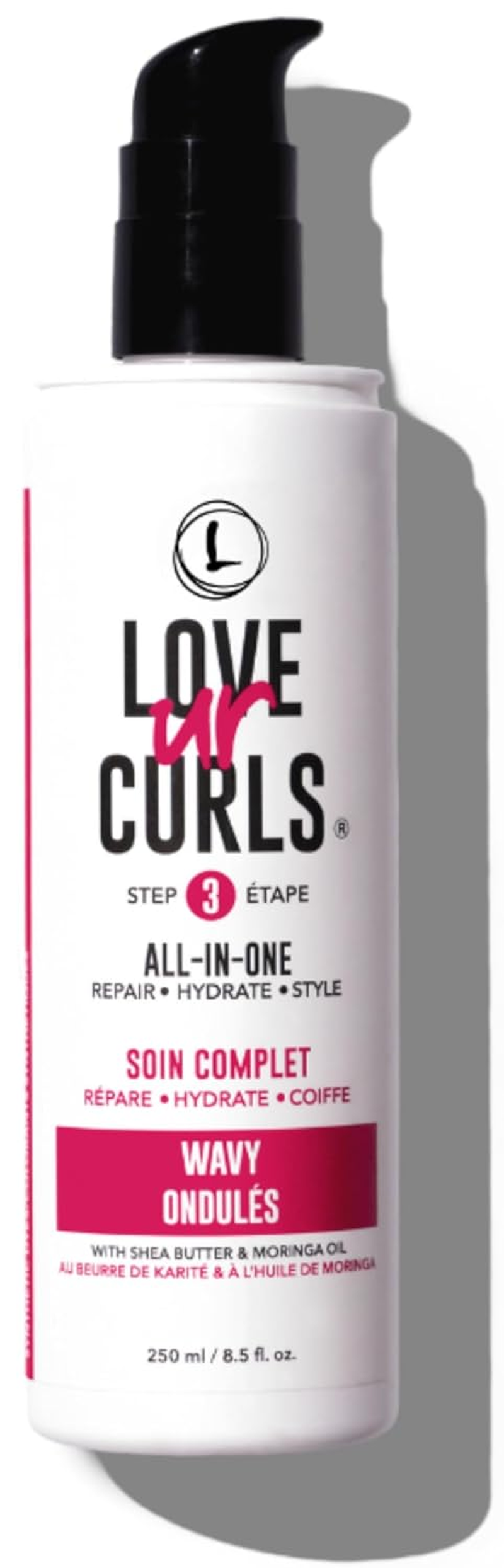 LUS Brands All-In-One Styler for Natural Wavy Textured Hair 8.5 Oz - Repair, Hydrate, Style in One Easy Step - No Crunch Non-Sticky Hair Care with Shea Butter and Moringa